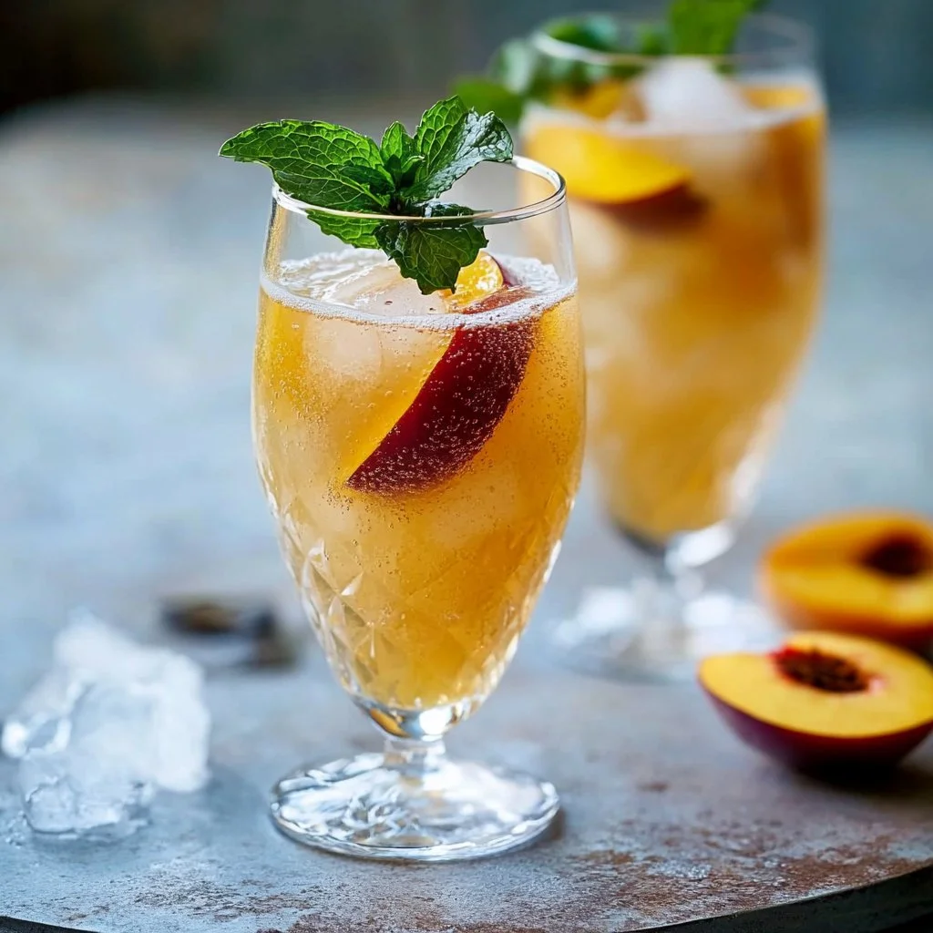 Sparkling Ginger Peach Mocktail