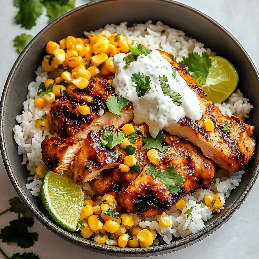 Street Corn Chicken Rice Bowl