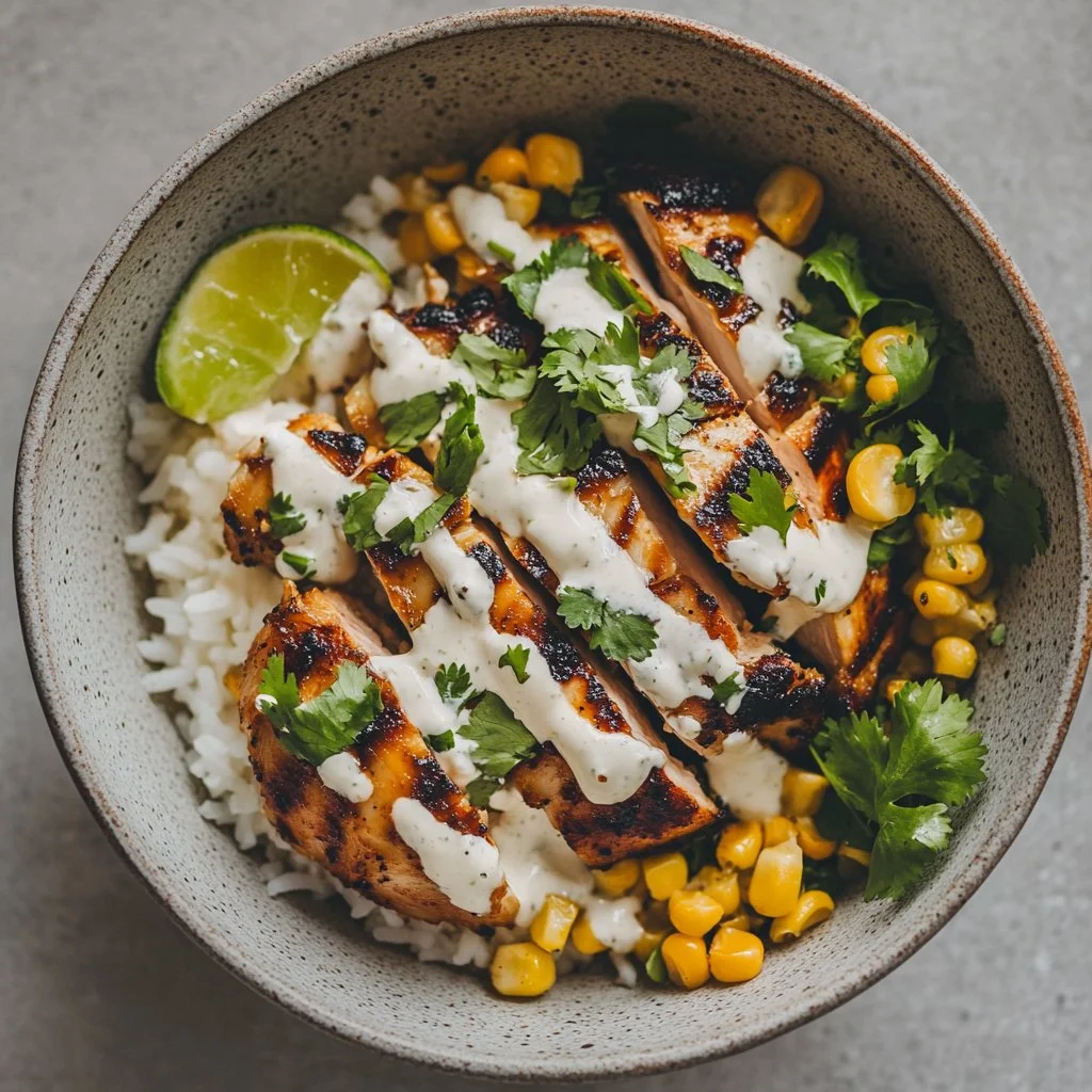 Street Corn Chicken Rice Bowl