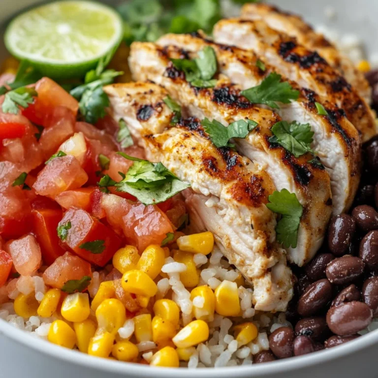 Delicious Street Corn Chicken Rice Bowl with corn, chicken, and vibrant spices
