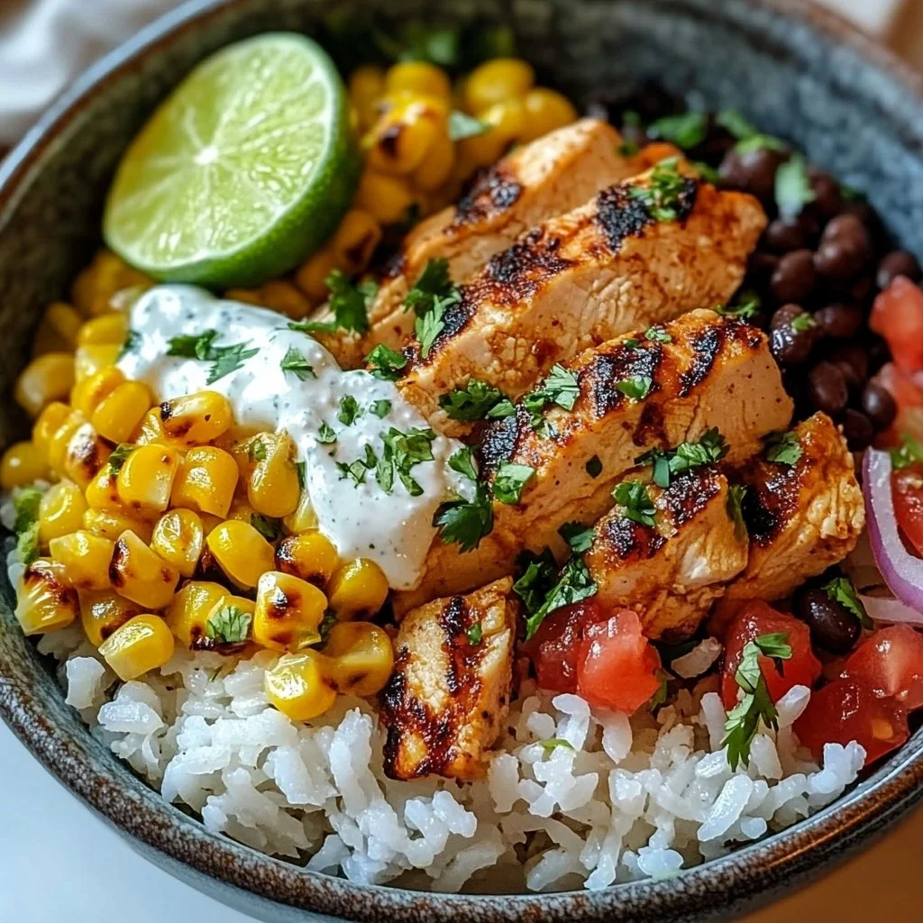Street Corn Chicken Rice Bowl