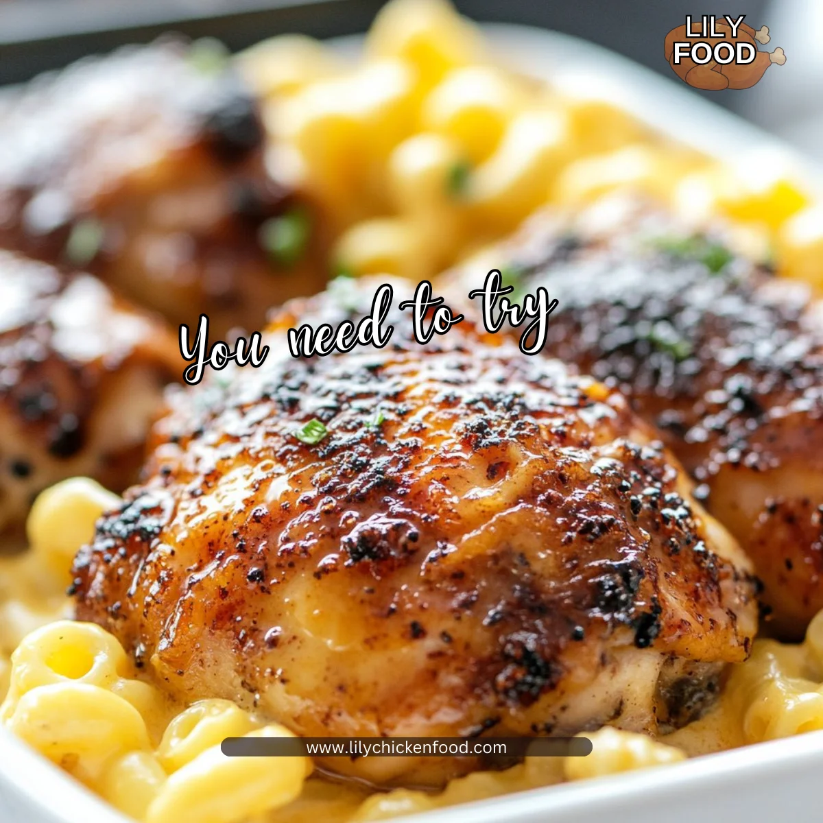 Sweet and Spicy Honey Pepper Chicken with Macaroni and Cheese