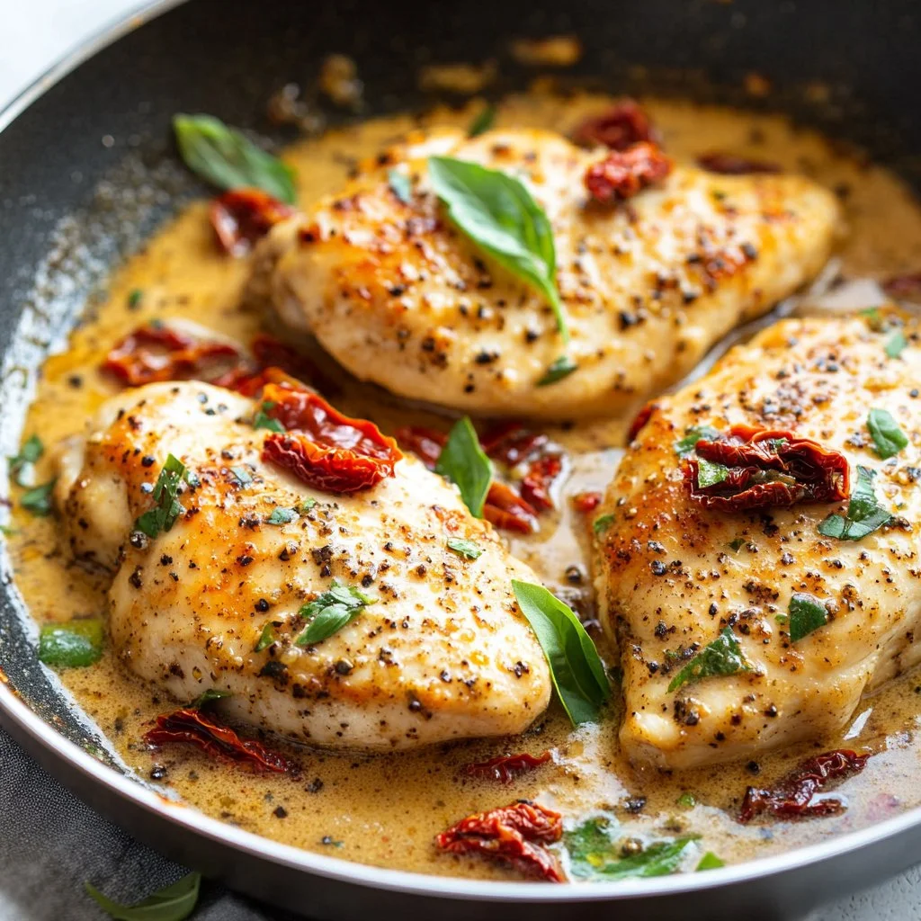 Delicious Marry Me Chicken served on a plate with creamy sauce and herbs