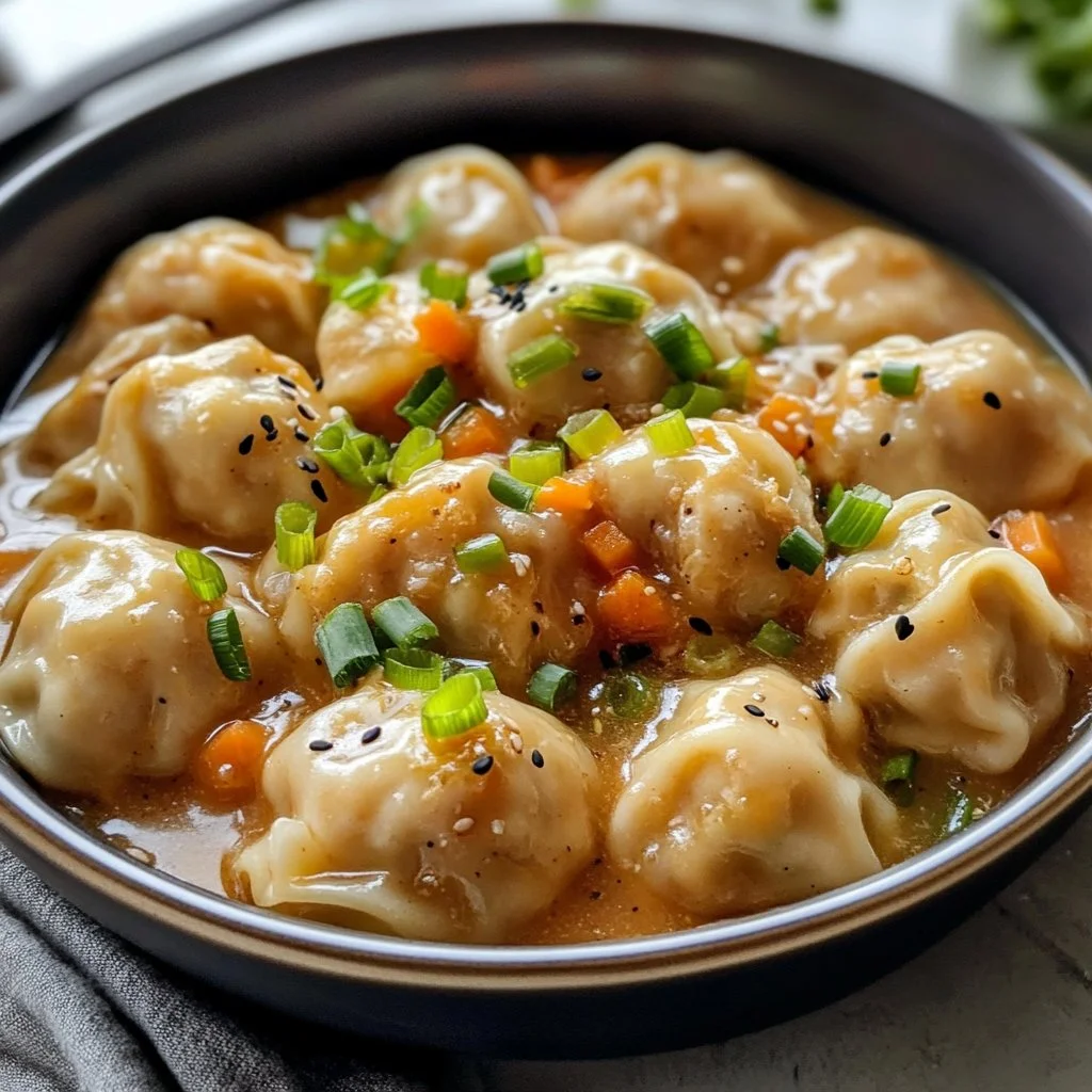 Viral dumpling bake recipe with crispy dumplings and flavorful toppings.
