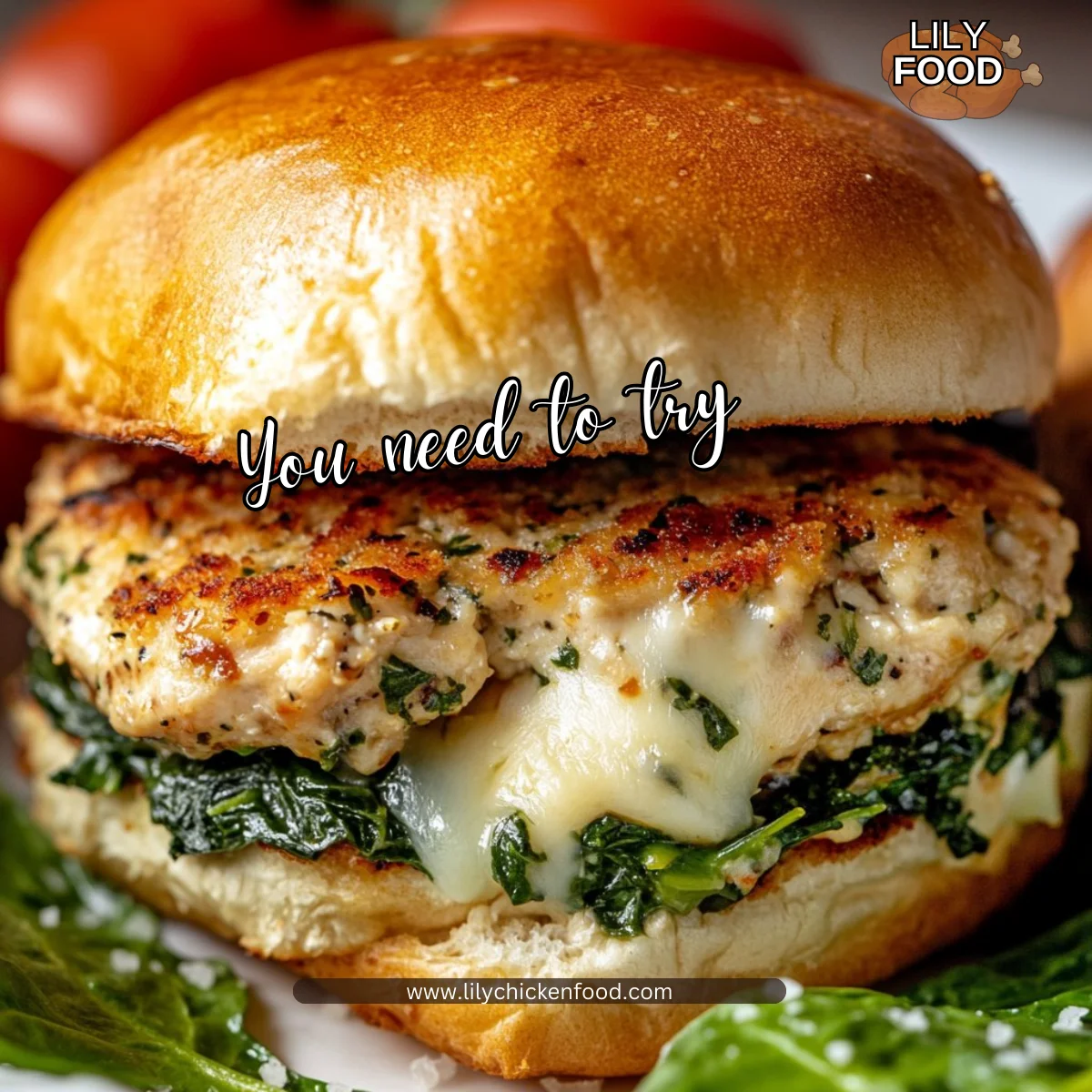 White Cheddar and Spinach Chicken Burgers 4 Servings Easy Delicious
