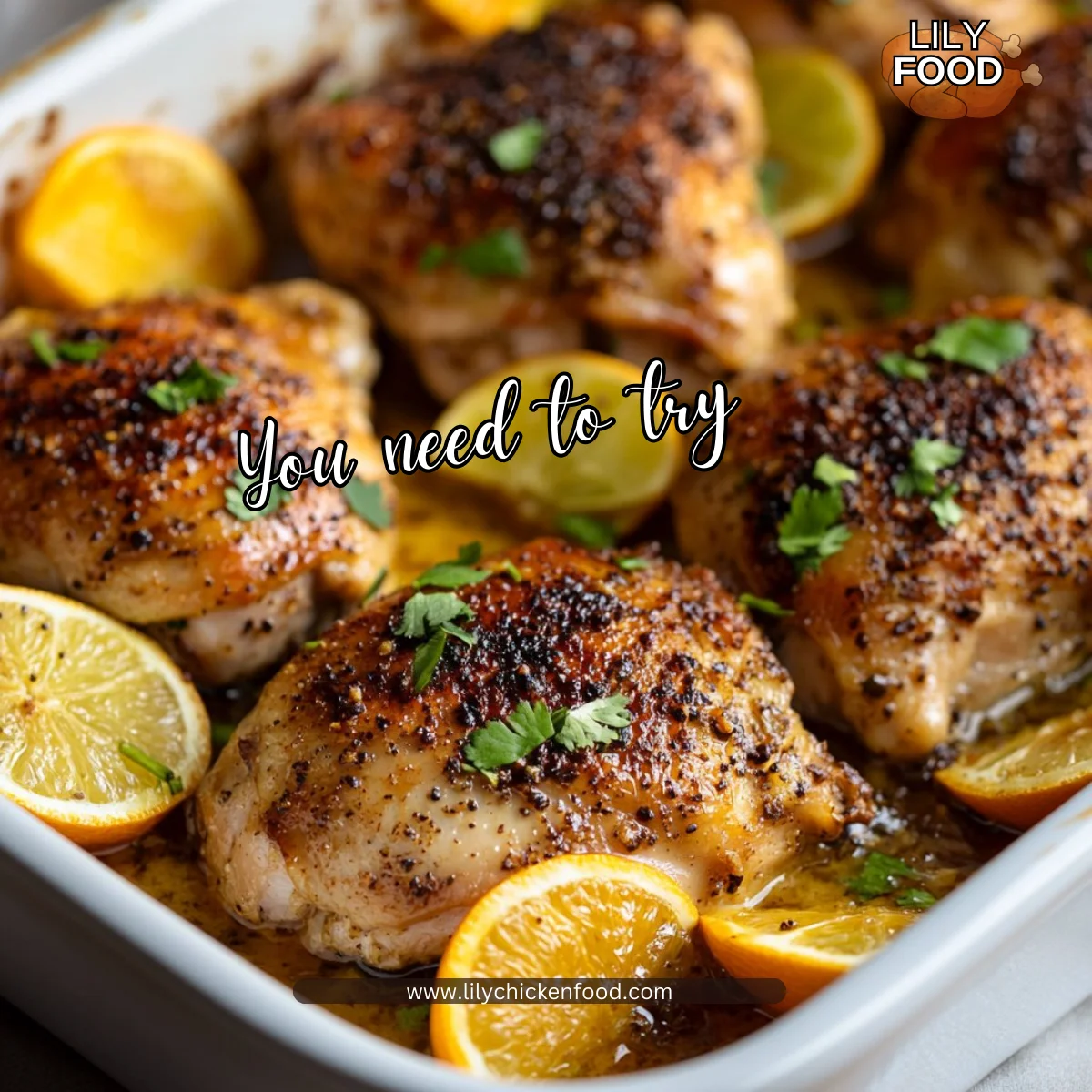 Baked Mojo Chicken Thighs