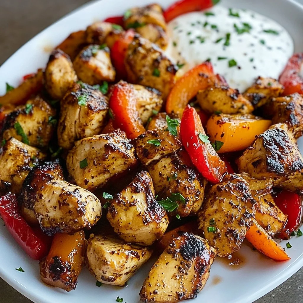 Blackstone Greek Chicken and Peppers
