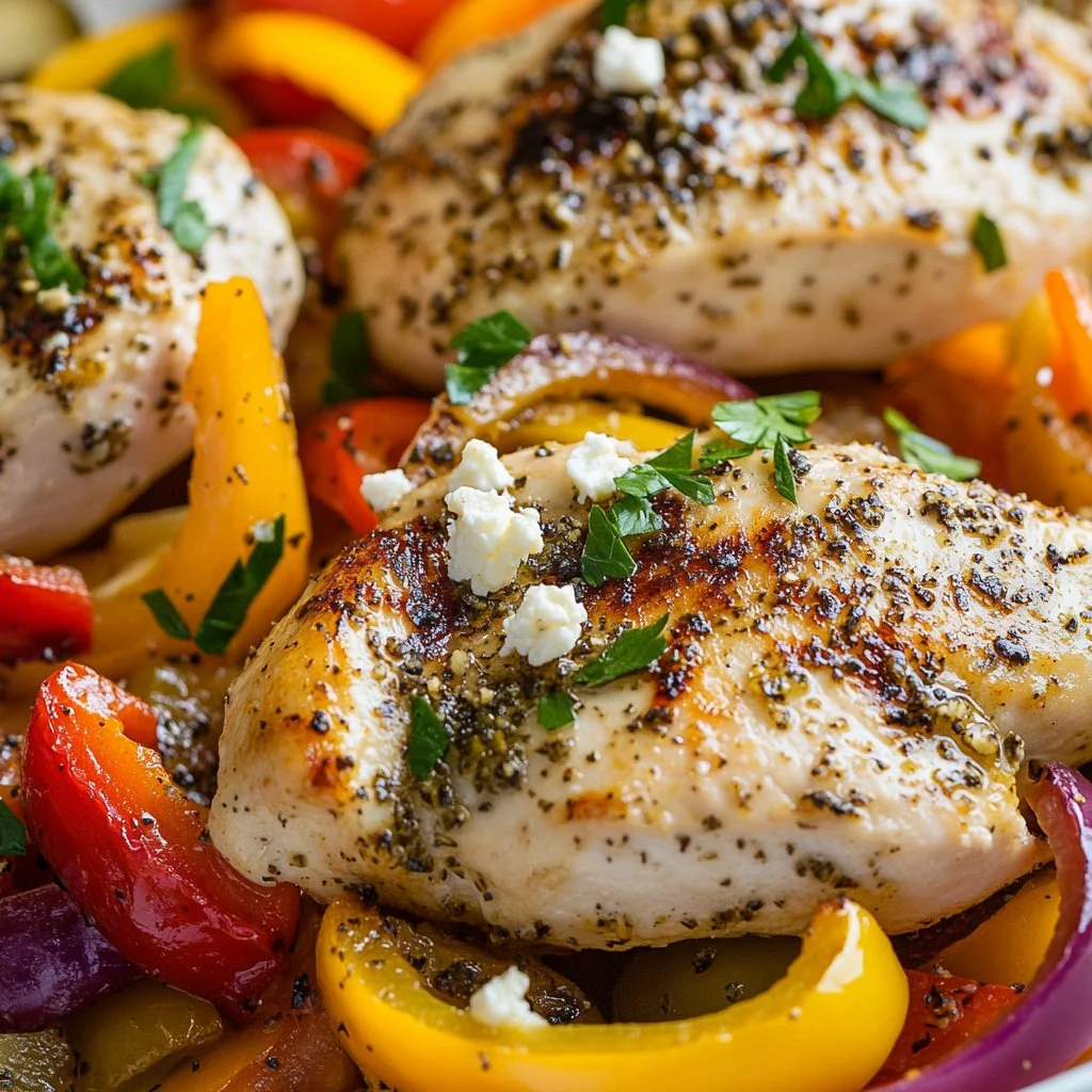 Blackstone Greek Chicken and Peppers