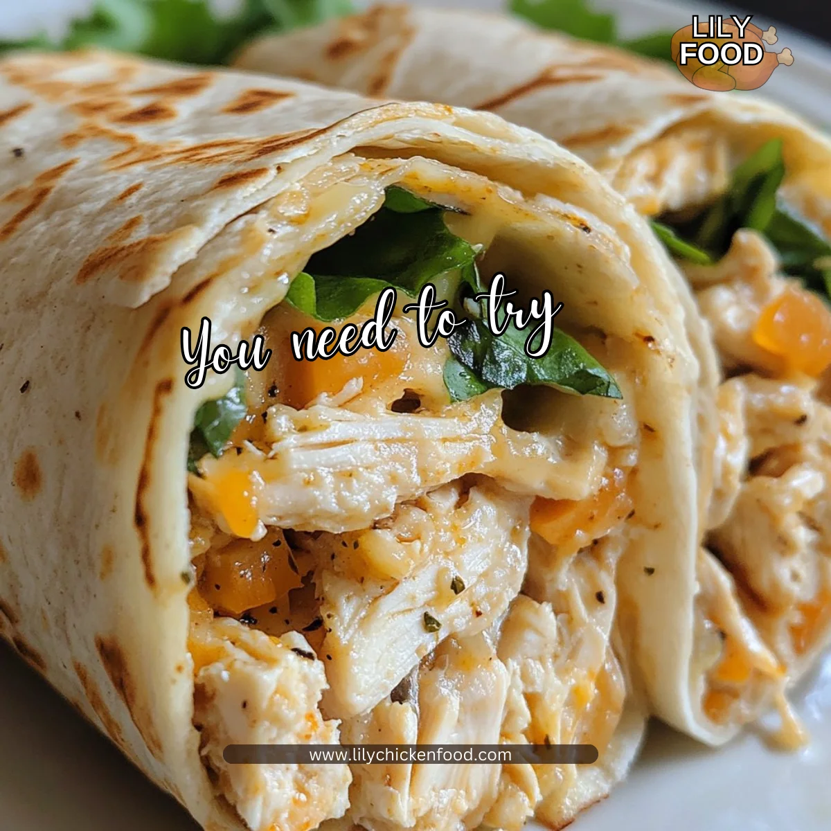 Cheesy Garlic Chicken Wraps