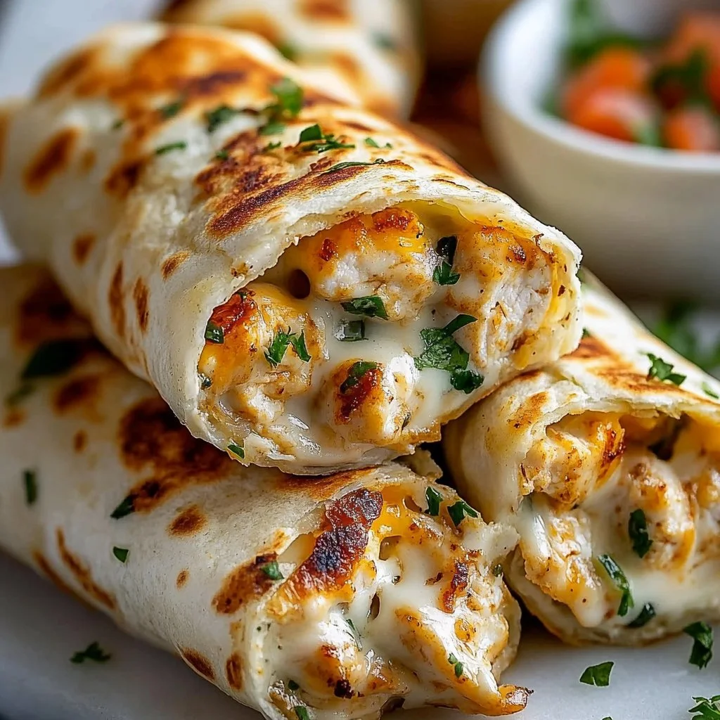 Cheesy Garlic Chicken Wraps