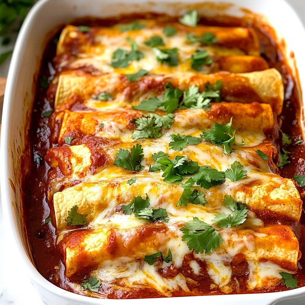 Chicken Enchiladas with Homemade Red Enchilada Sauce