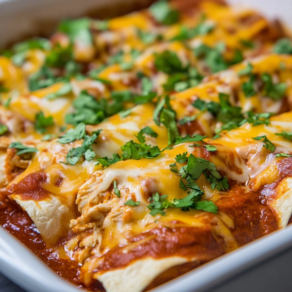 Chicken Enchiladas with Homemade Red Enchilada Sauce