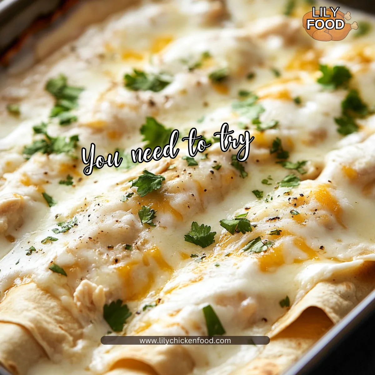 Creamy White Chicken Enchiladas