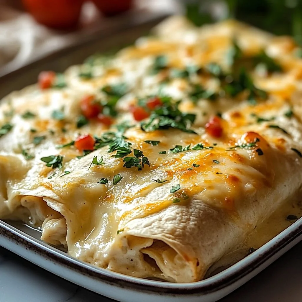 Creamy White Chicken Enchiladas