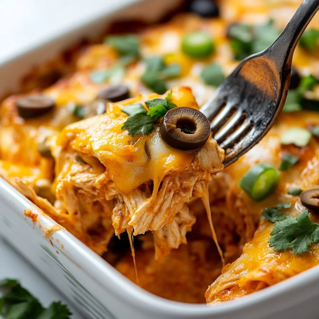 Easy Cheesy Keto Chicken Enchilada Casserole