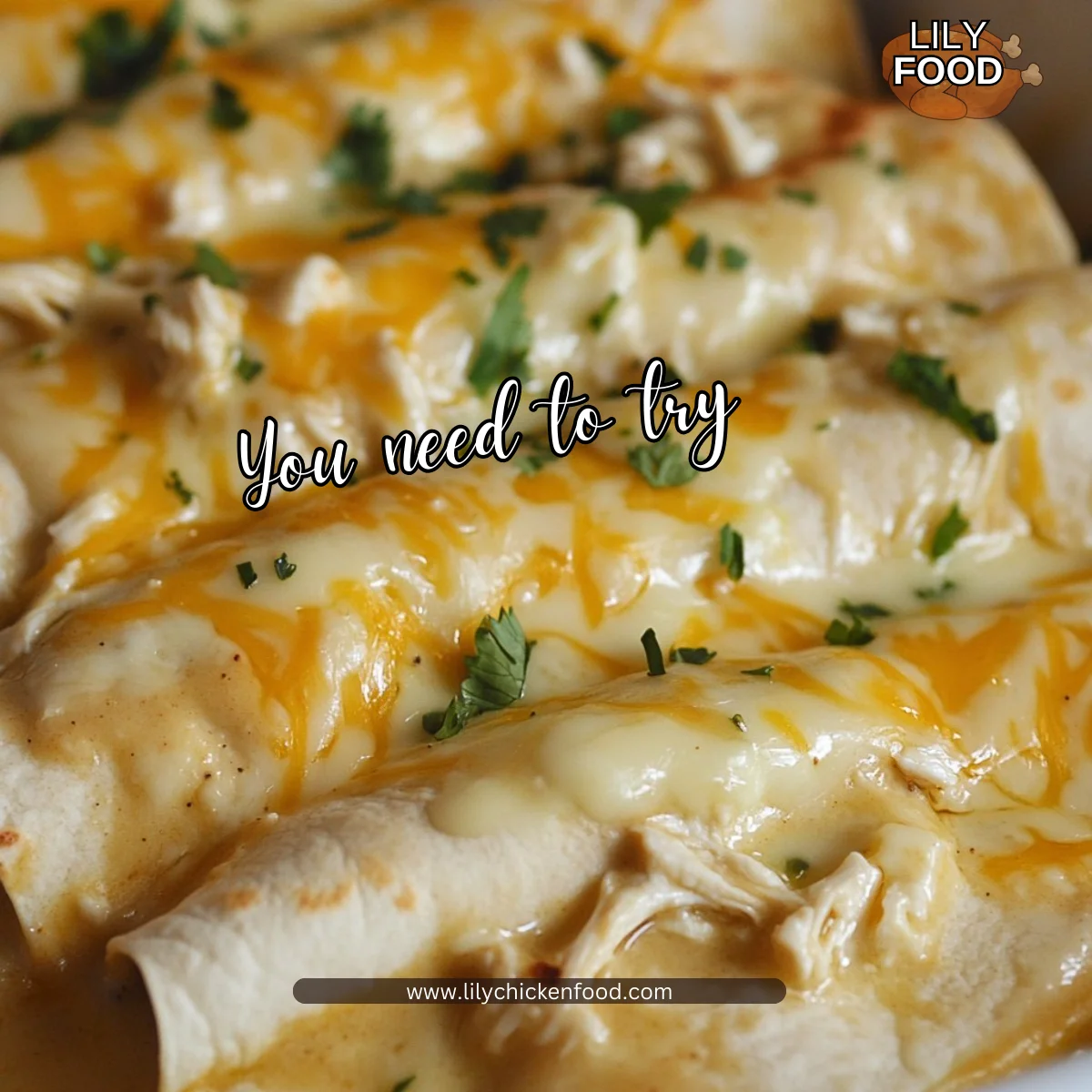 Easy Creamy White Chicken Enchiladas