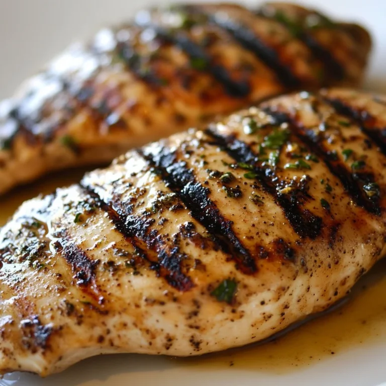 Deliciously seasoned easy grilled chicken on a barbecue grill.