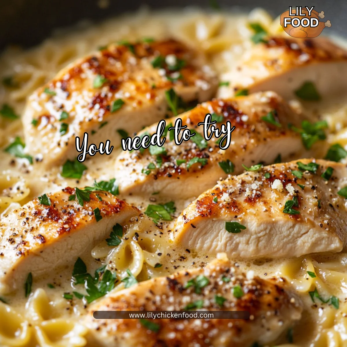 Garlic Butter Chicken and Bowtie Pasta