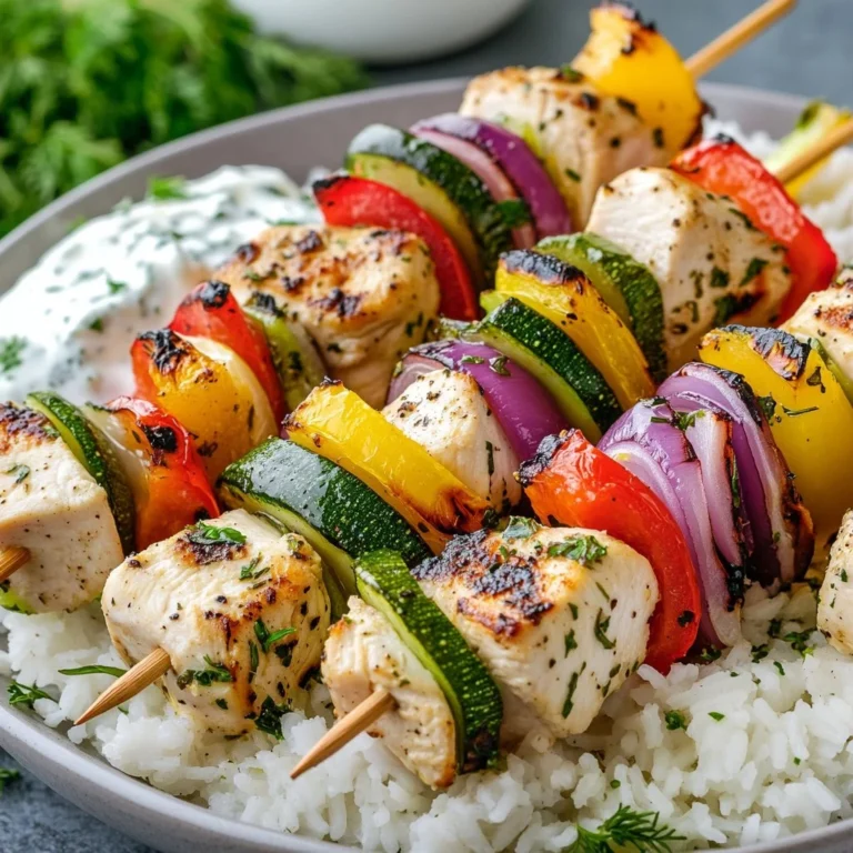 Delicious Greek Chicken Kabobs marinated and grilled to perfection