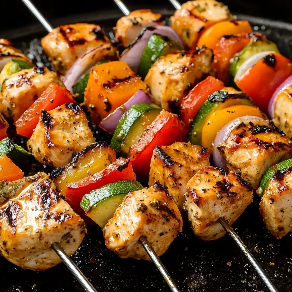 Grilled Chicken Kabobs with Vegetables