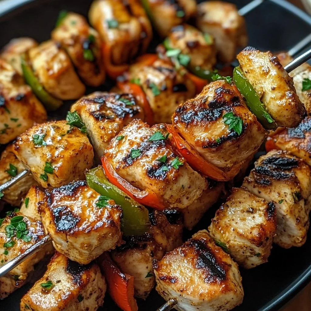 Grilled Chicken Skewers with Cowboy Butter