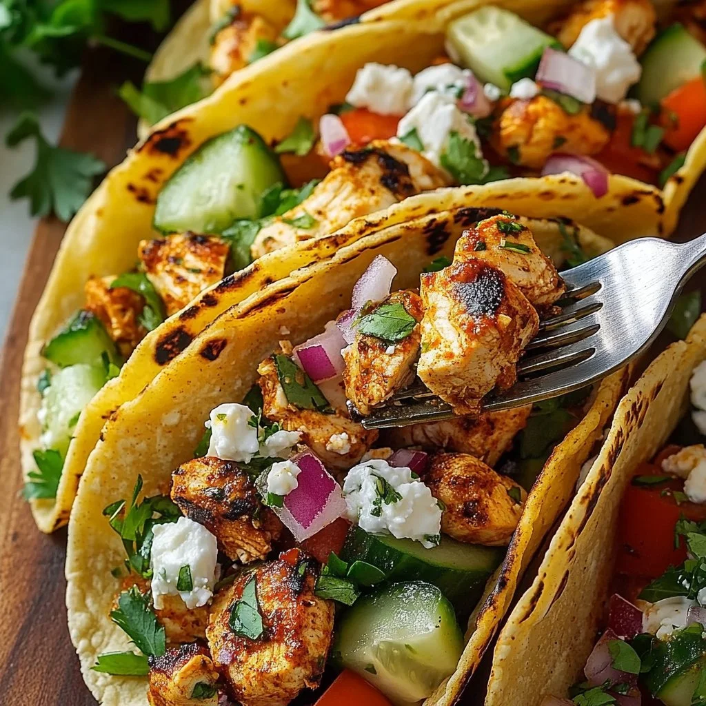 Healthy Mediterranean Chicken Tacos