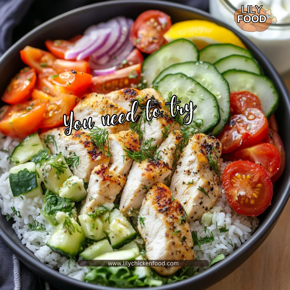 High Protein Mediterranean Lemon-Dill Chicken Bowls (Easy & Meal Prep Friendly)