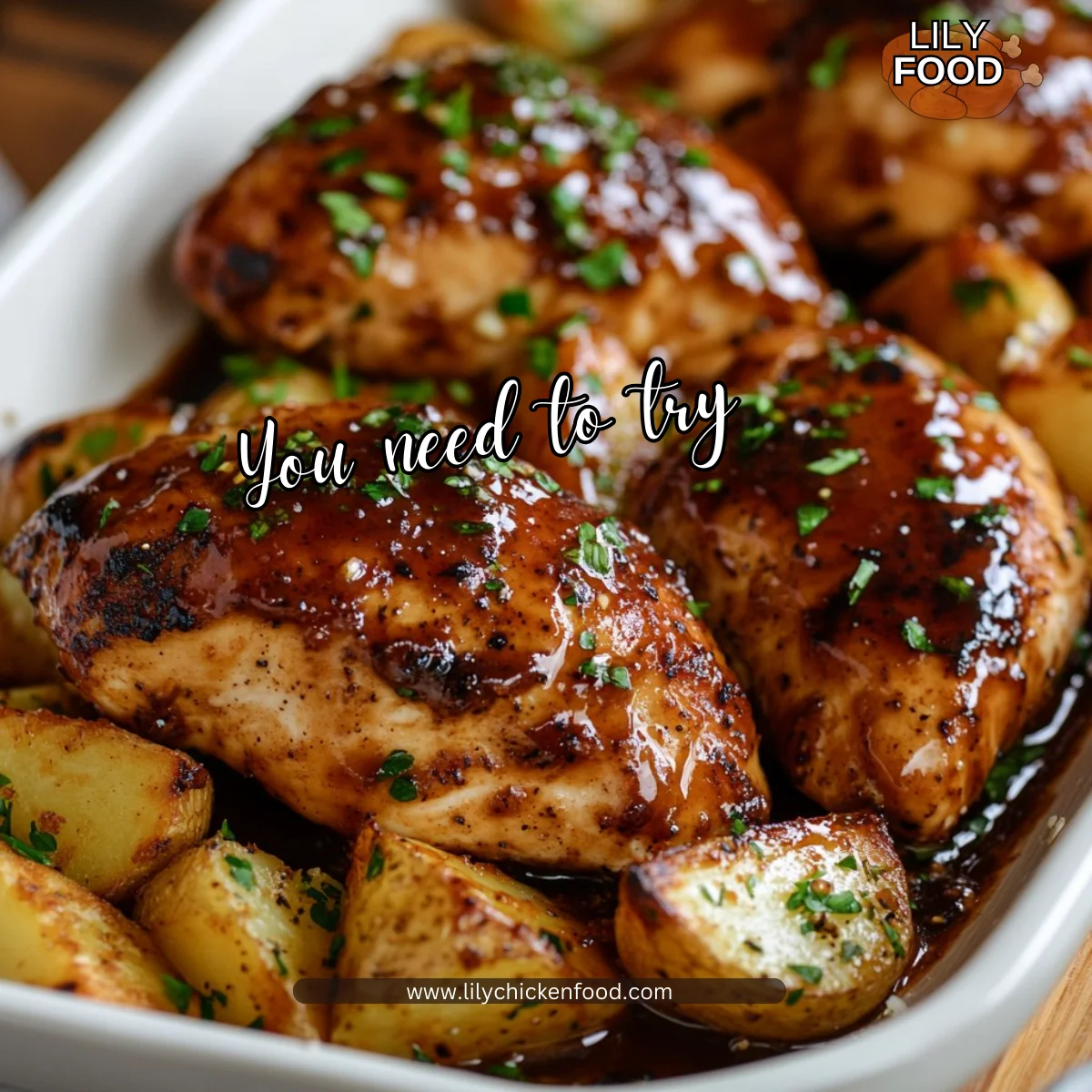 Honey BBQ Chicken with Garlic Parmesan Potatoes