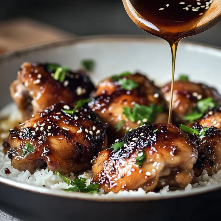 Delicious Honey Garlic Chicken Thighs served with vegetables
