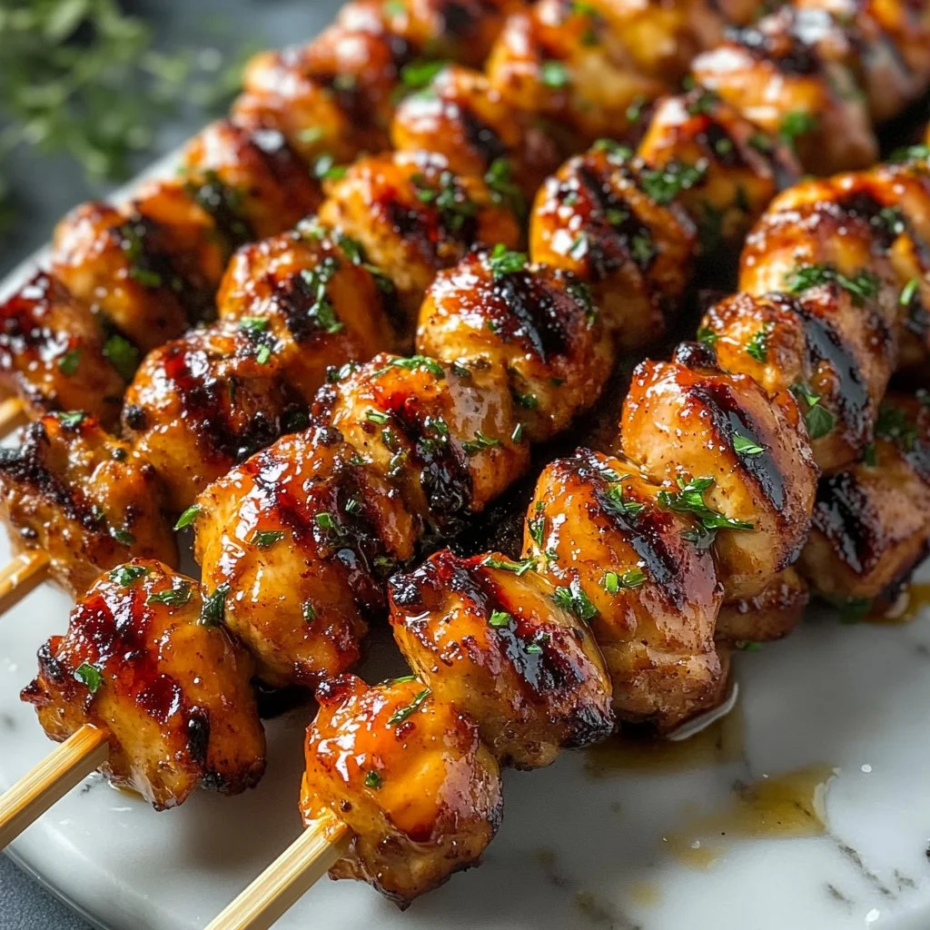 Hot Honey Grilled Chicken Skewers