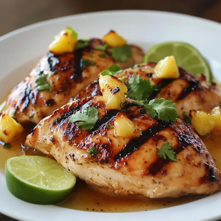 Delicious Key West Grilled Chicken garnished with fresh herbs and spices