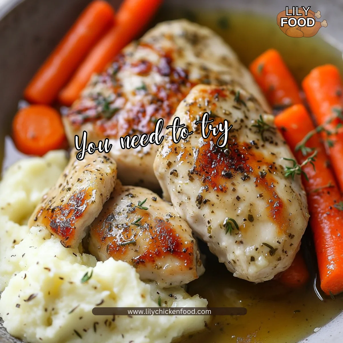 Make Garlic Herb Chicken with Mashed Potatoes and Glazed Carrots Tonight!