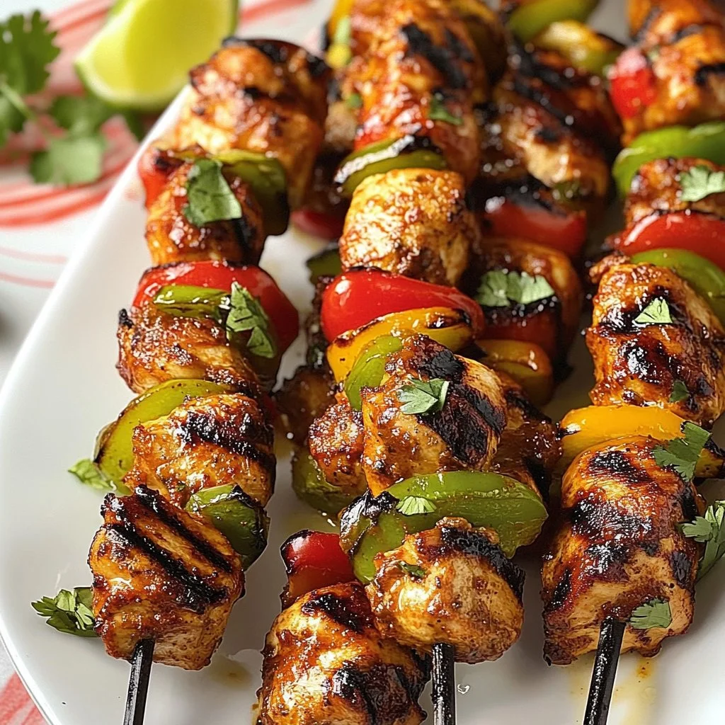 Mexican Barbecue - tender chicken skewers marinated with a delicious Mexican blend of spices for the perfect barbecue