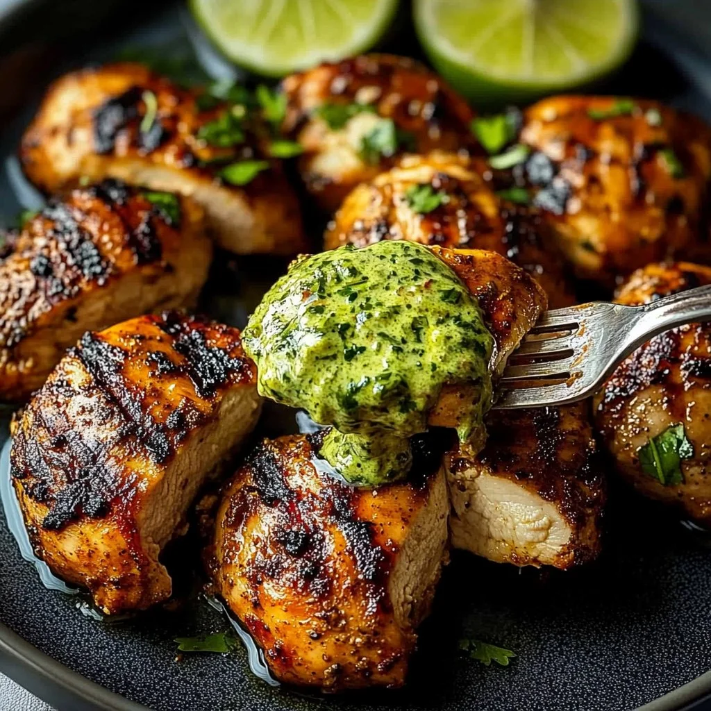 Peruvian Grilled Chicken with Creamy Green Sauce