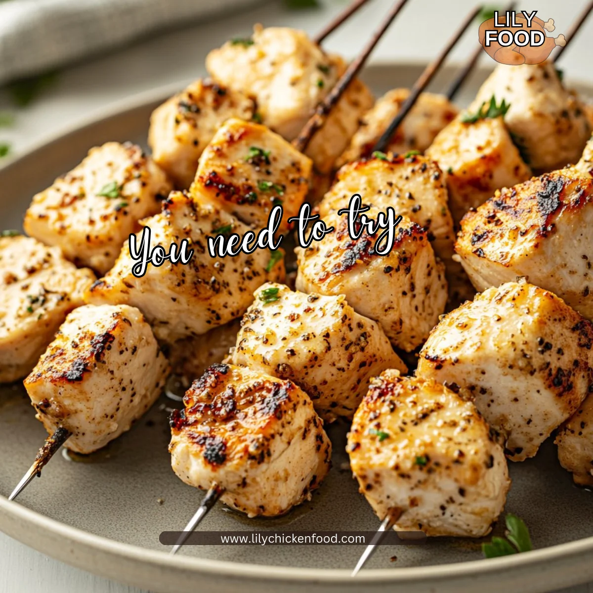 Ranch Garlic Parmesan Chicken Skewers