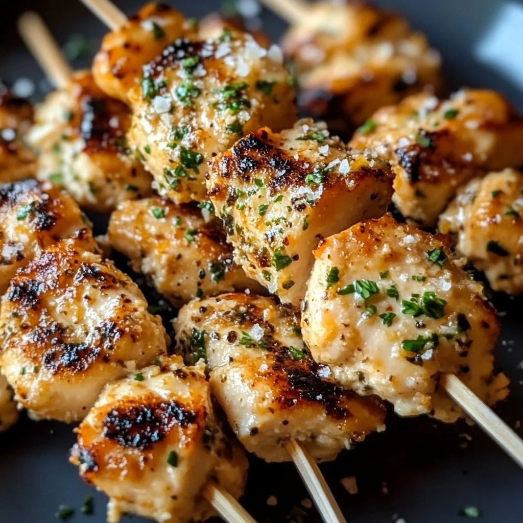 Ranch Garlic Parmesan Chicken Skewers