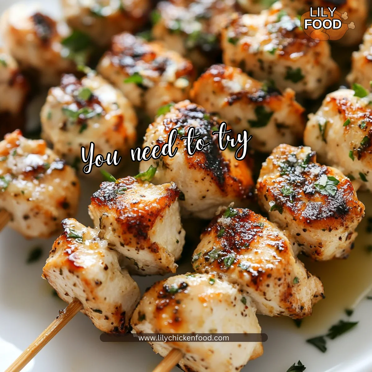 Ranch Garlic Parmesan Chicken Skewers