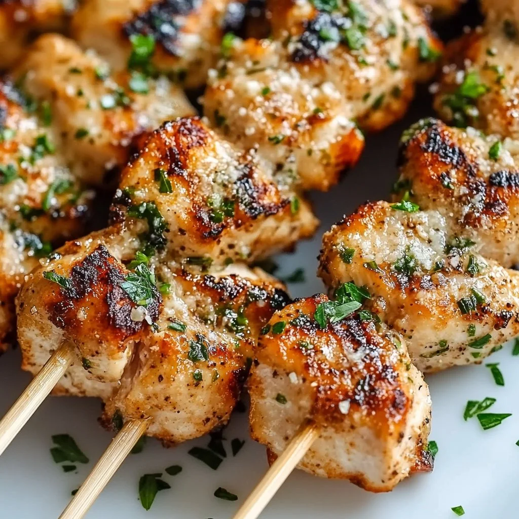 Ranch Garlic Parmesan Chicken Skewers