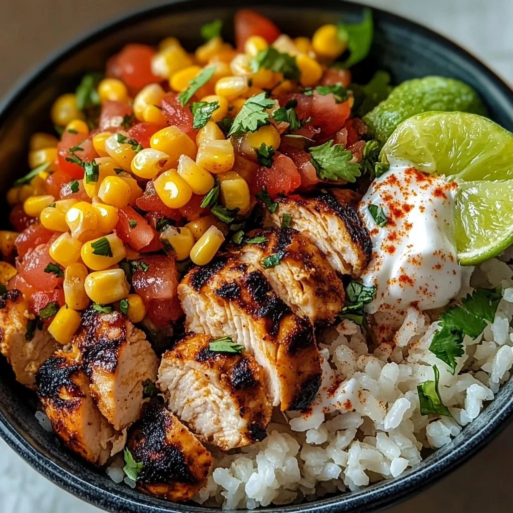 Street Corn Chicken Rice Bowl