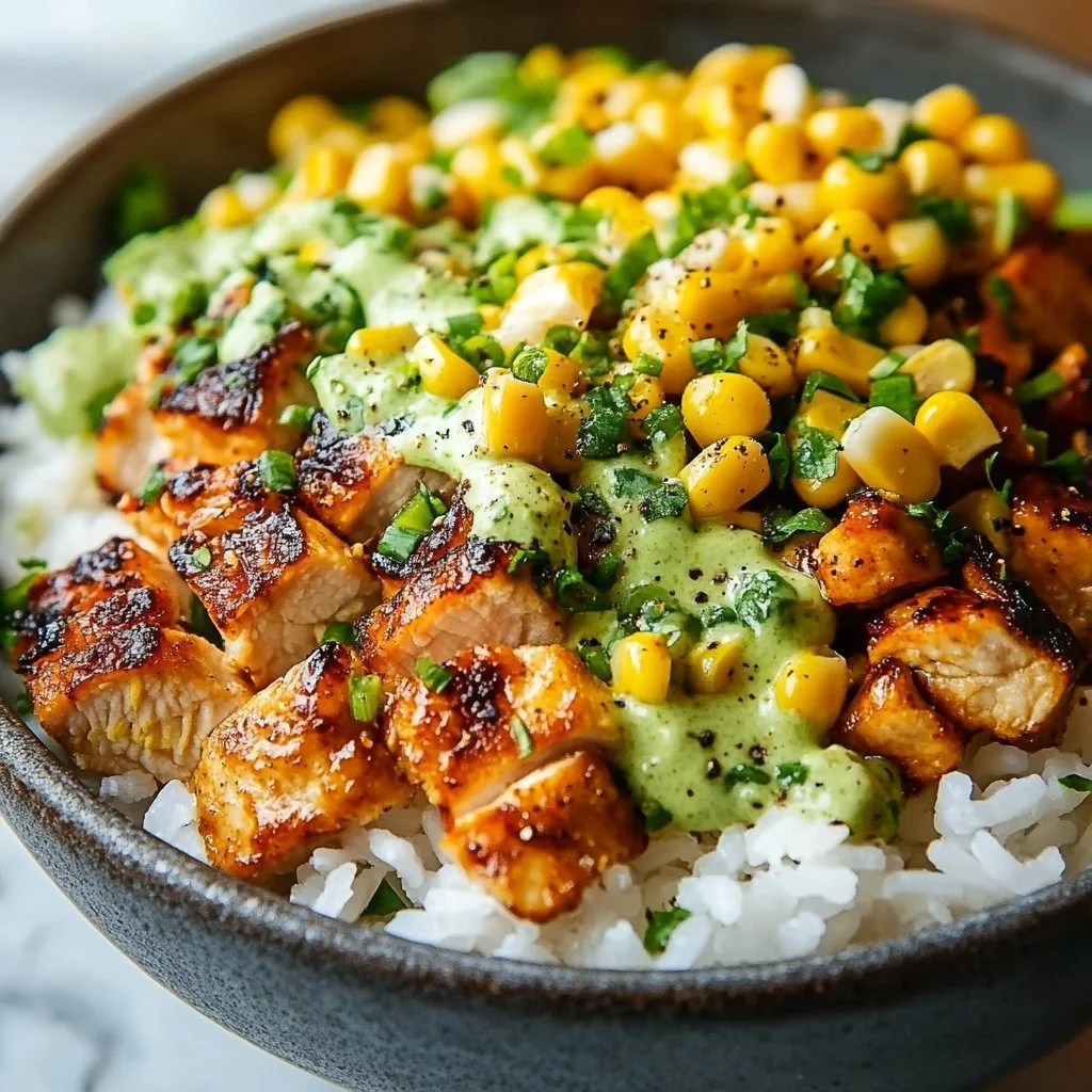 Street Corn Chicken Rice Bowl
