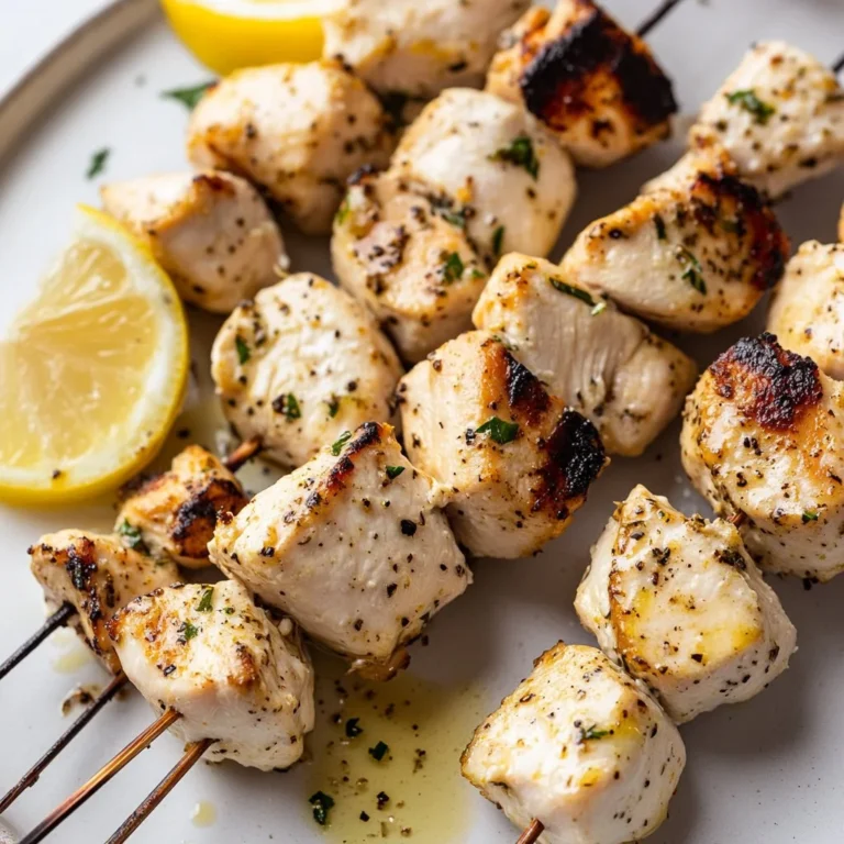 Yogurt marinated chicken kebabs on a grill, juicy and flavorful.