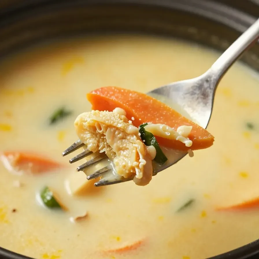 A bowl of homemade Thai Tom Kha Soup served with fresh cilantro and lime wedges.