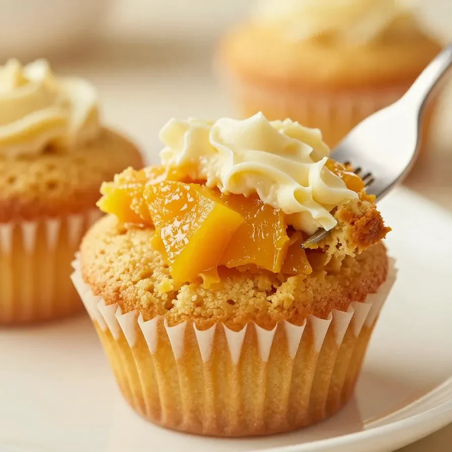 Close-up of freshly baked pumpkin cream cheese muffins on a wooden table.