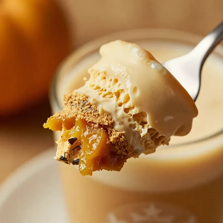 A close-up of a Starbucks Iced Pumpkin Cream Chai Tea Latte topped with creamy pumpkin foam.