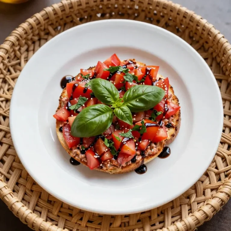 Bruschetta Dip A bowl of freshly made bruschetta dip with diced tomatoes, basil, and garlic.