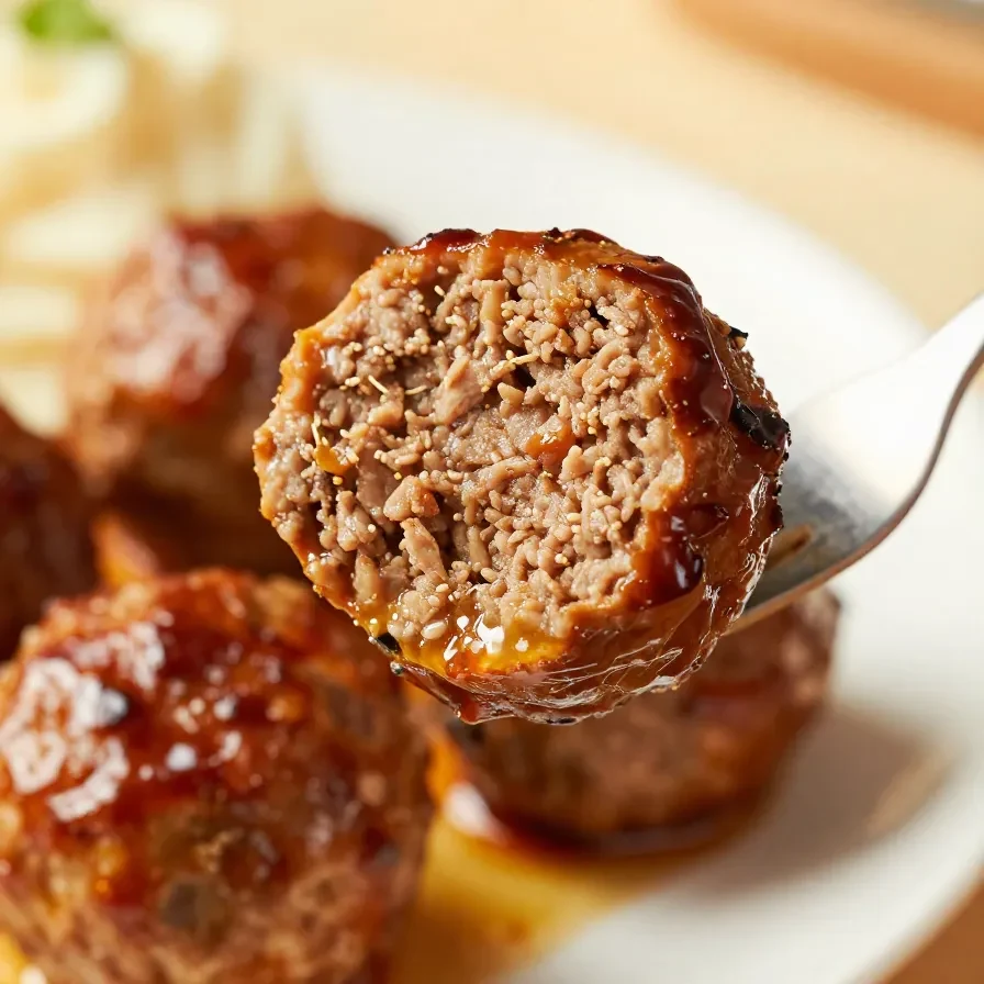 Close-up of honey BBQ meatballs served in a bowl, garnished with parsley.